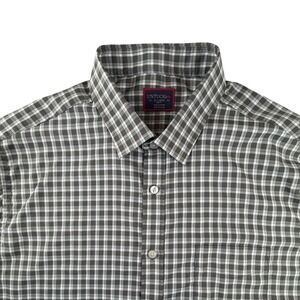 UNTUCKit Mens Slim Fit Grey Plaid Long Sleeve Button Down Shirt‎ XL